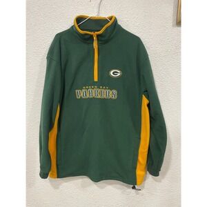 Green Bay Packers NFL Fleece Pullover Adult  Size L 1/4 Zip Green